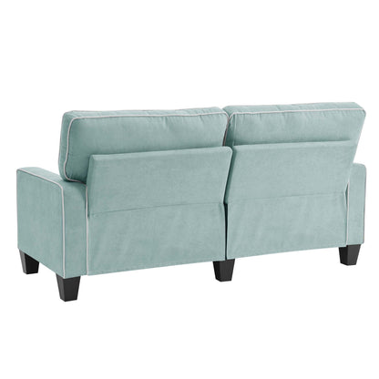 Sherbrook Large 2-Seater Mint Brushed Fabric Sofa with Contrasting Piping