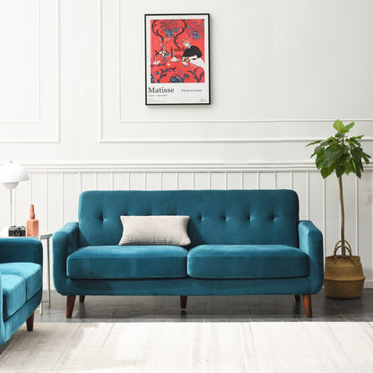 Clarence Sofa Range in Teal Blue Velvet