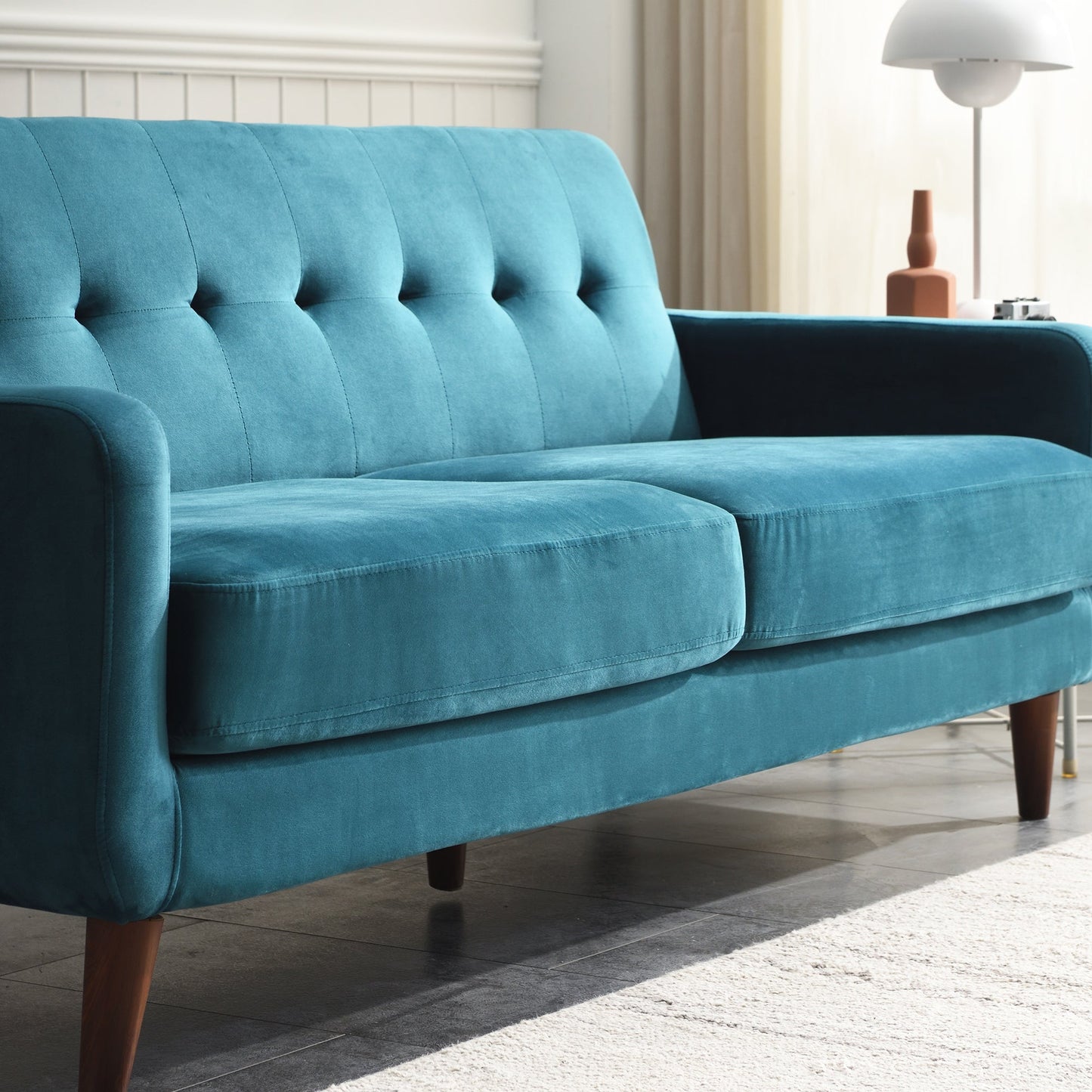 Clarence Sofa Range in Teal Blue Velvet