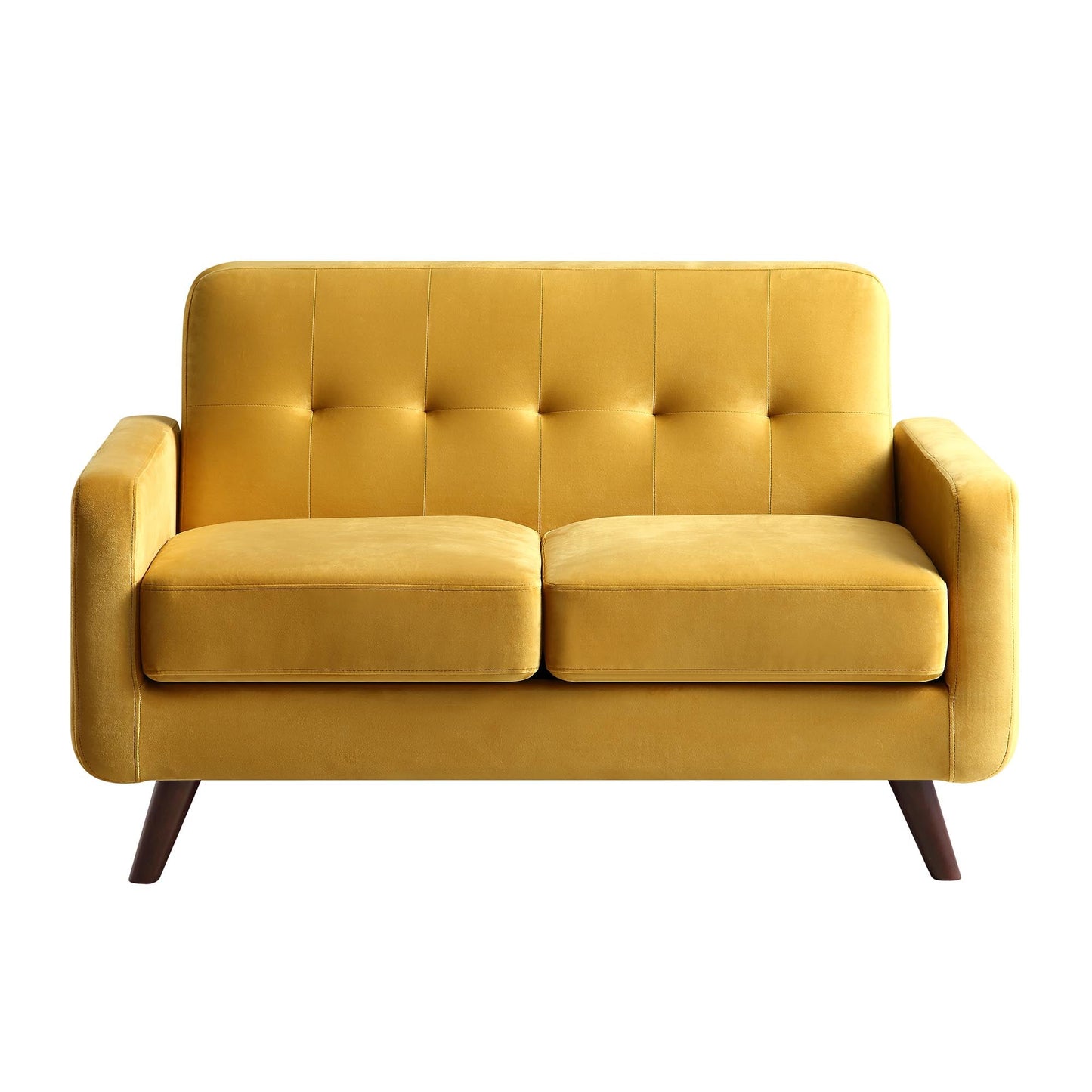 Clarence 2-Seater Sofa in Mustard Yellow Velvet