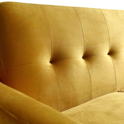 Clarence 2-Seater Sofa in Mustard Yellow Velvet