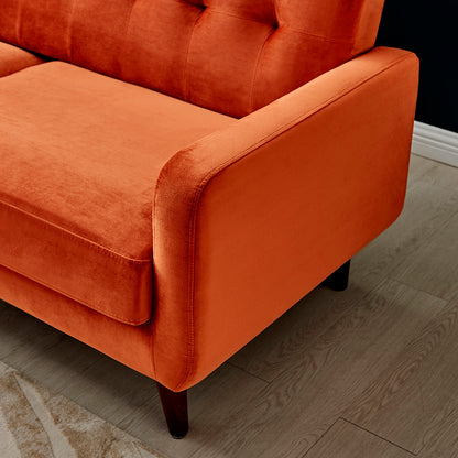 Clarence Sofa Range in Burnt Orange Velvet