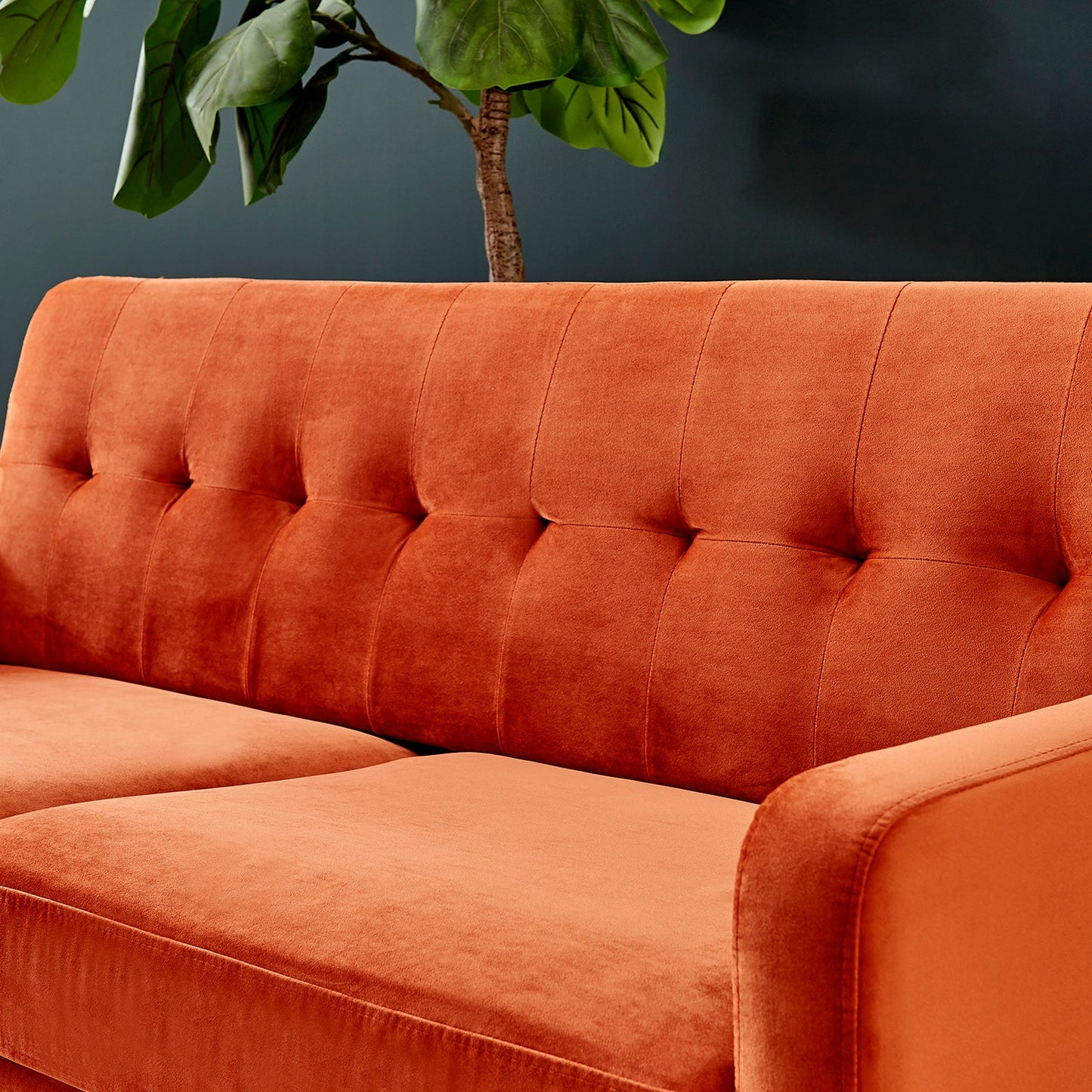 Clarence Sofa Range in Burnt Orange Velvet