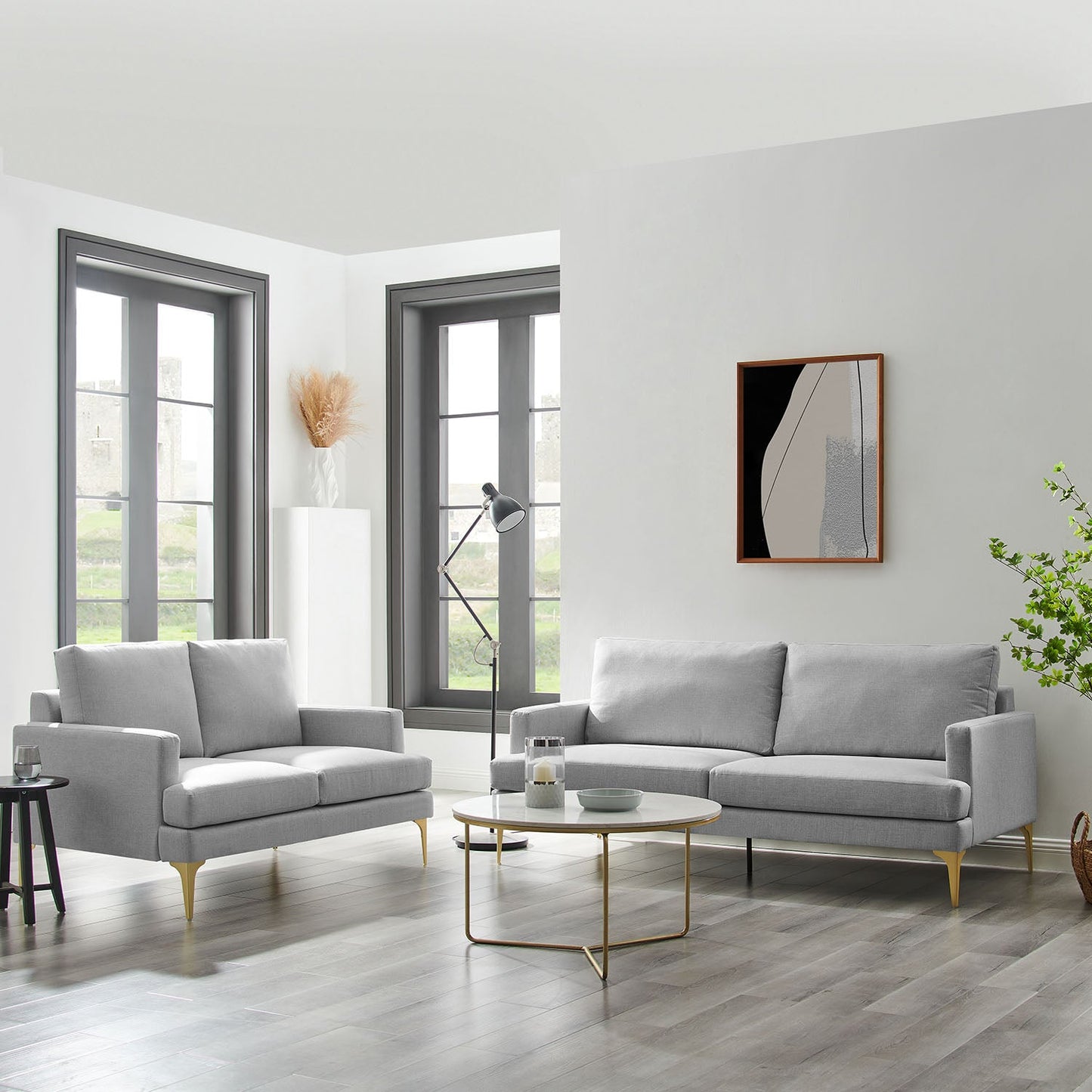 Haven Grey Fabric 2-Seater Sofa