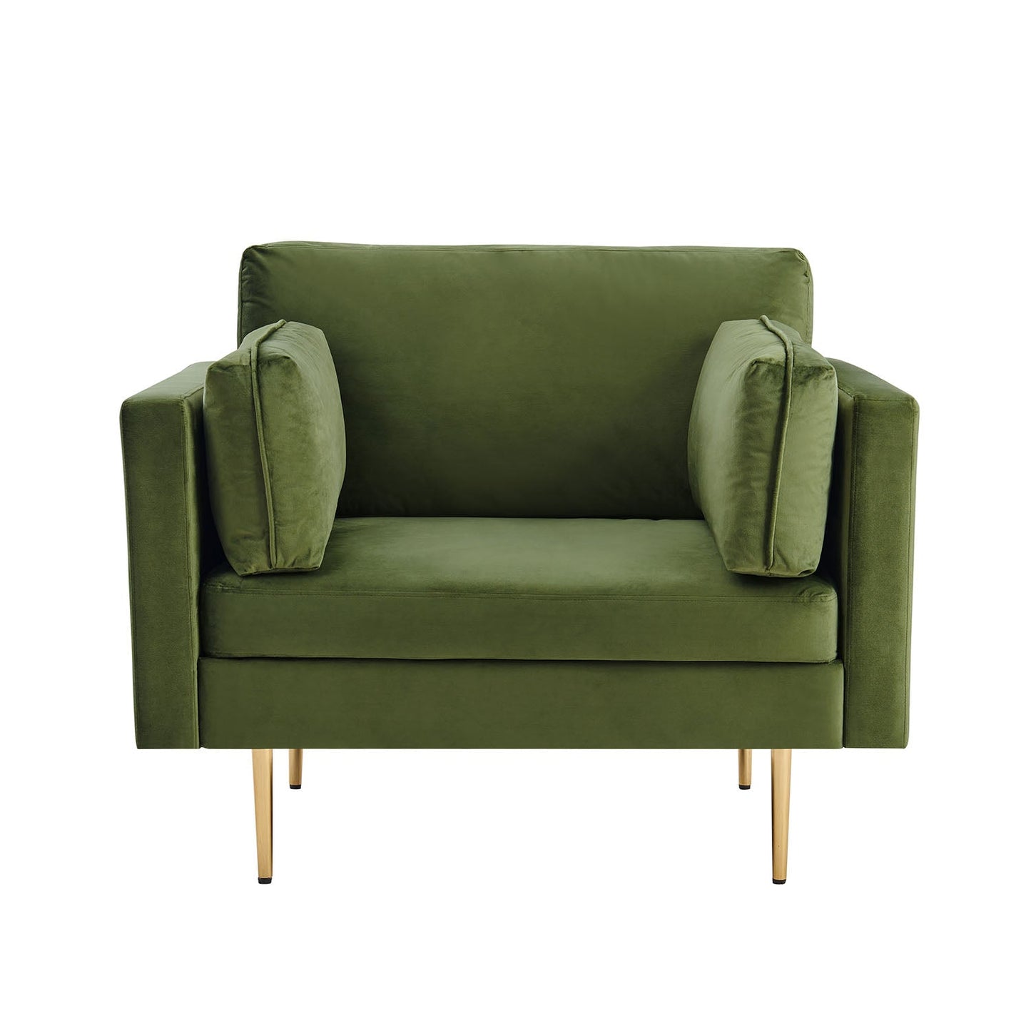 Pelham Moss Green Velvet Fabric Armchair