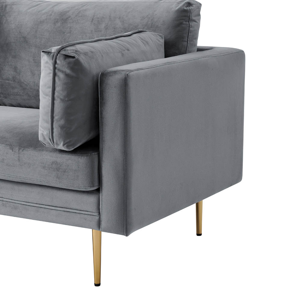 Pelham Grey Velvet Fabric Armchair