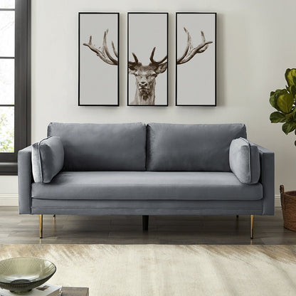 Pelham Grey Velvet Fabric Sofa