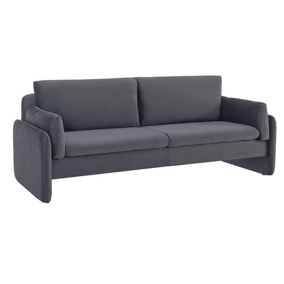 Clapham 3-Seater Grey Velvet Fabric Sofa