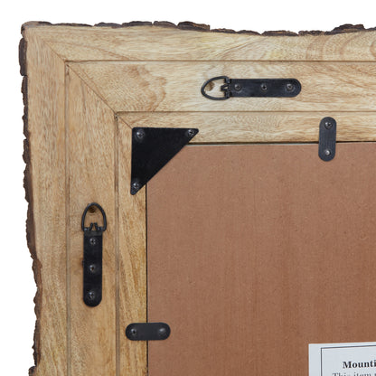 Lamont River of Goods Rectangular Brown and Tan Wood and Glass Wall Mirror - 39 x 1.25 x 28