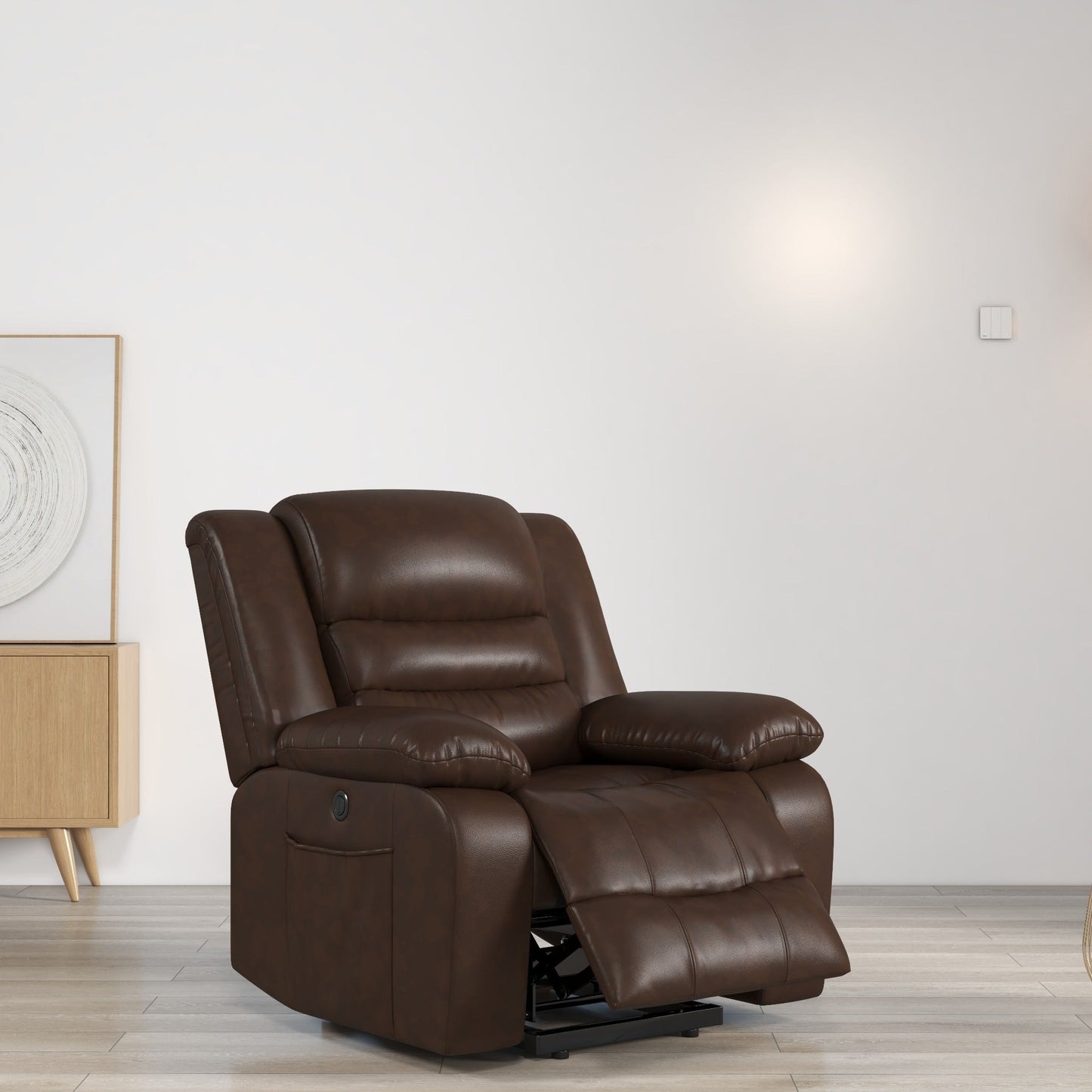 Leather Lift Recliner Chair With Dual Motor, Oversized Power Recliners With Electric Massage Heating