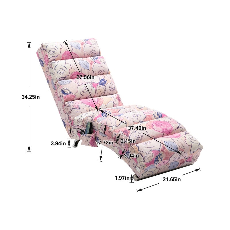 Linen Massage recliner Interior with remote control, ergonomic electric massage recliner, 5 modes