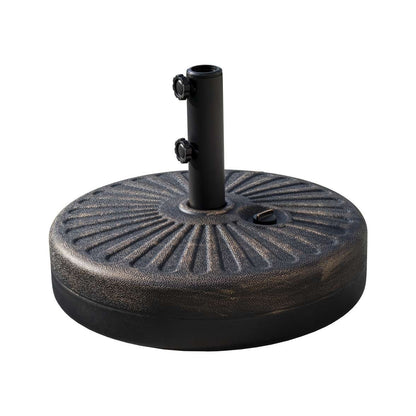 Lopes 9-foot Patio Umbrella with Bronze Finish Base Weight Stand Included