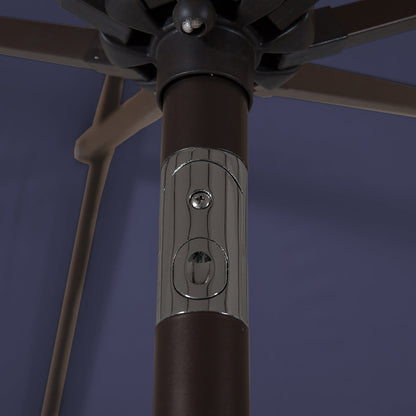 Lopes 9-foot Patio Umbrella with Bronze Finish Base Weight Stand Included