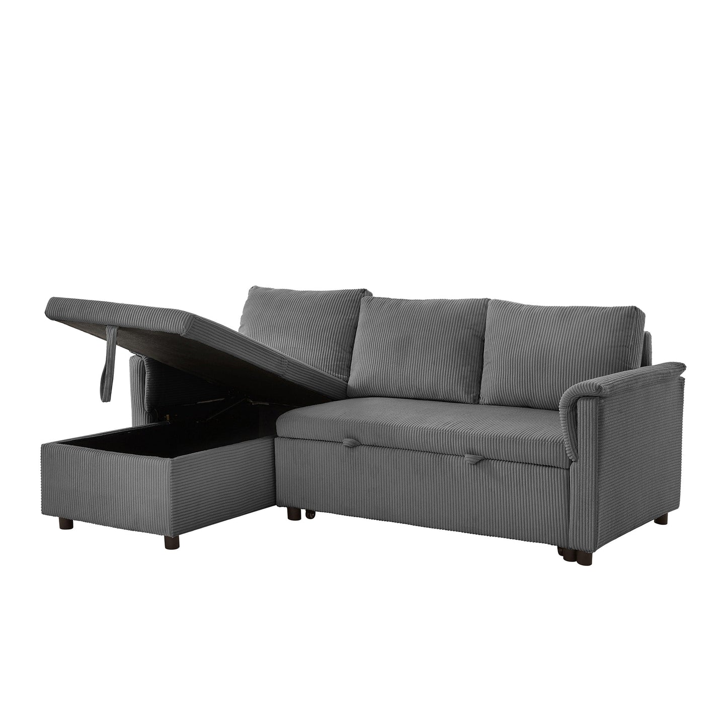 Loveseat Sofa with Chaise Lounge L-Shaped Modular Convertible Sofa with Storage Chaise
