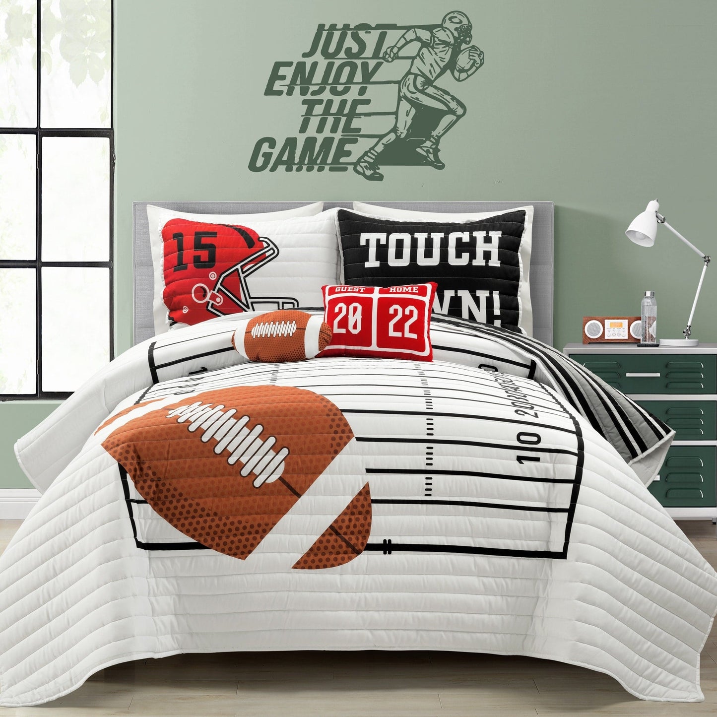 Lush Decor American Football Reversible Oversized Kids Quilt