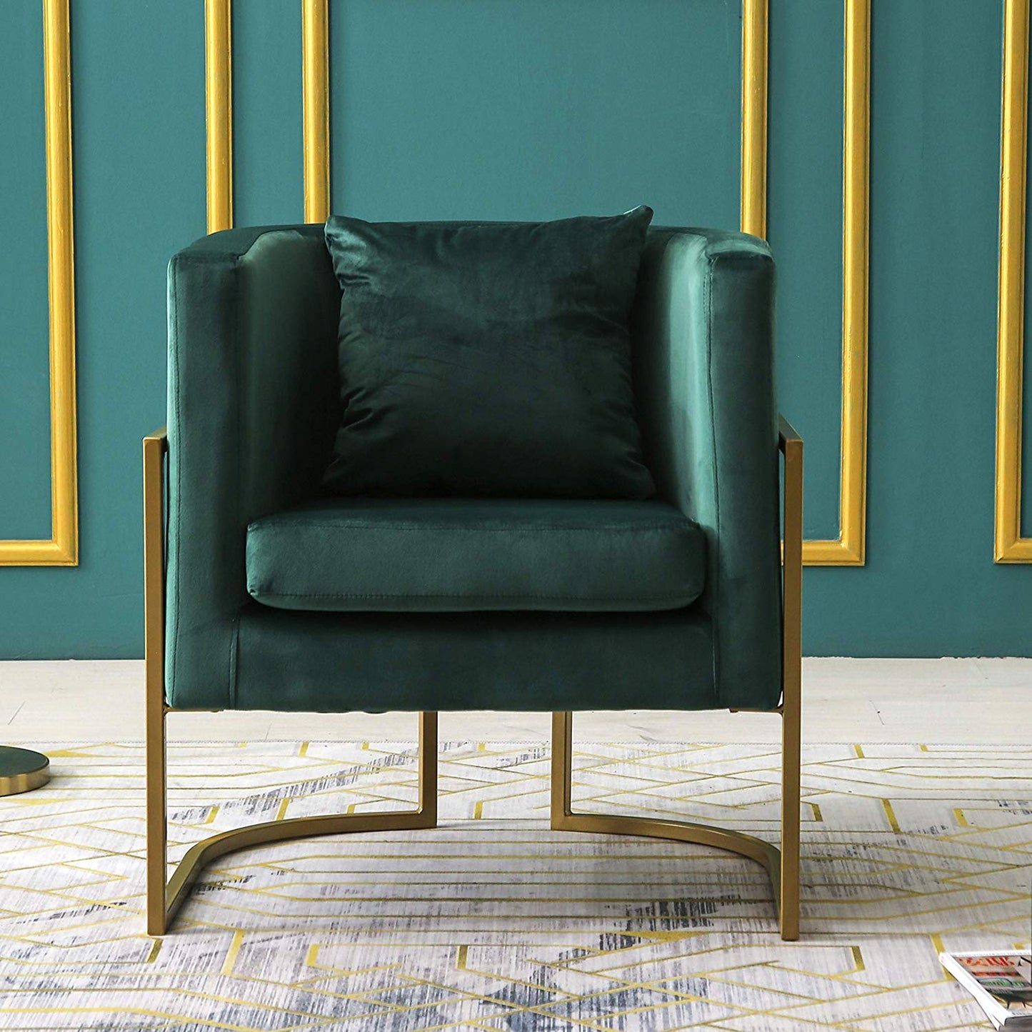 Gracie Accent Chair in Green Velvet