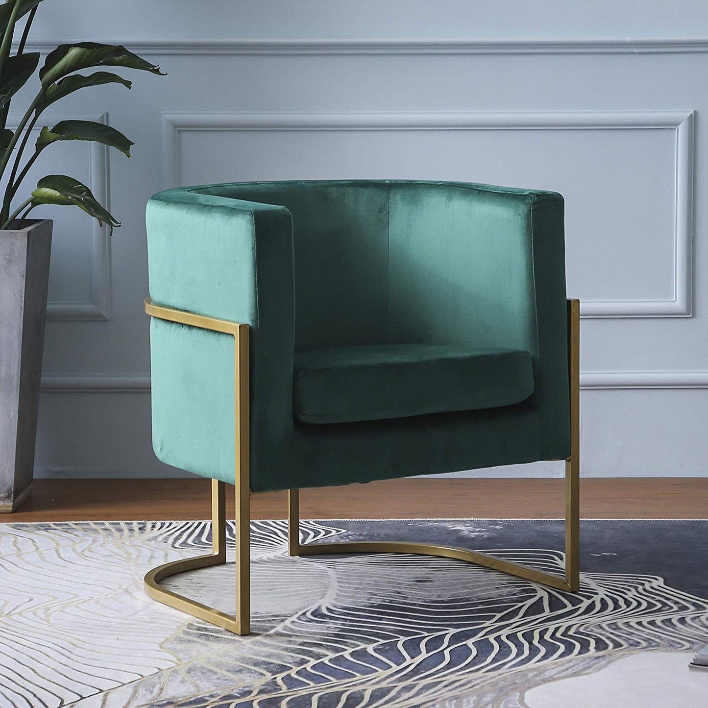 Gracie Accent Chair in Green Velvet