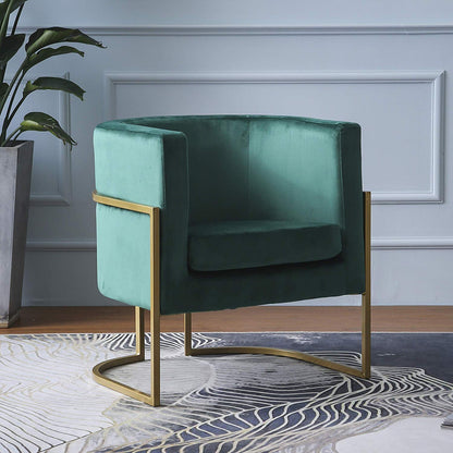 Gracie Accent Chair in Green Velvet