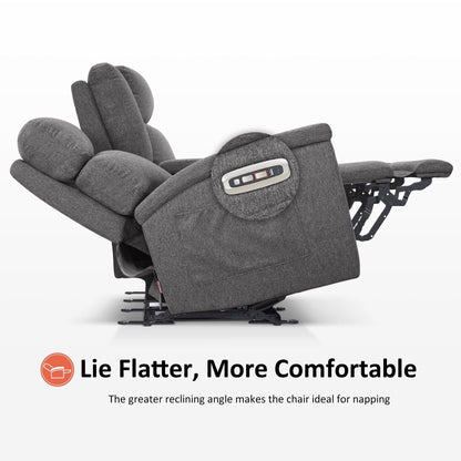 MCombo 60.2 Power Loveseat Recliner Sofa with Massage and Dual Heating, Adjustable Headrest, USB & Type C Port, Fabric