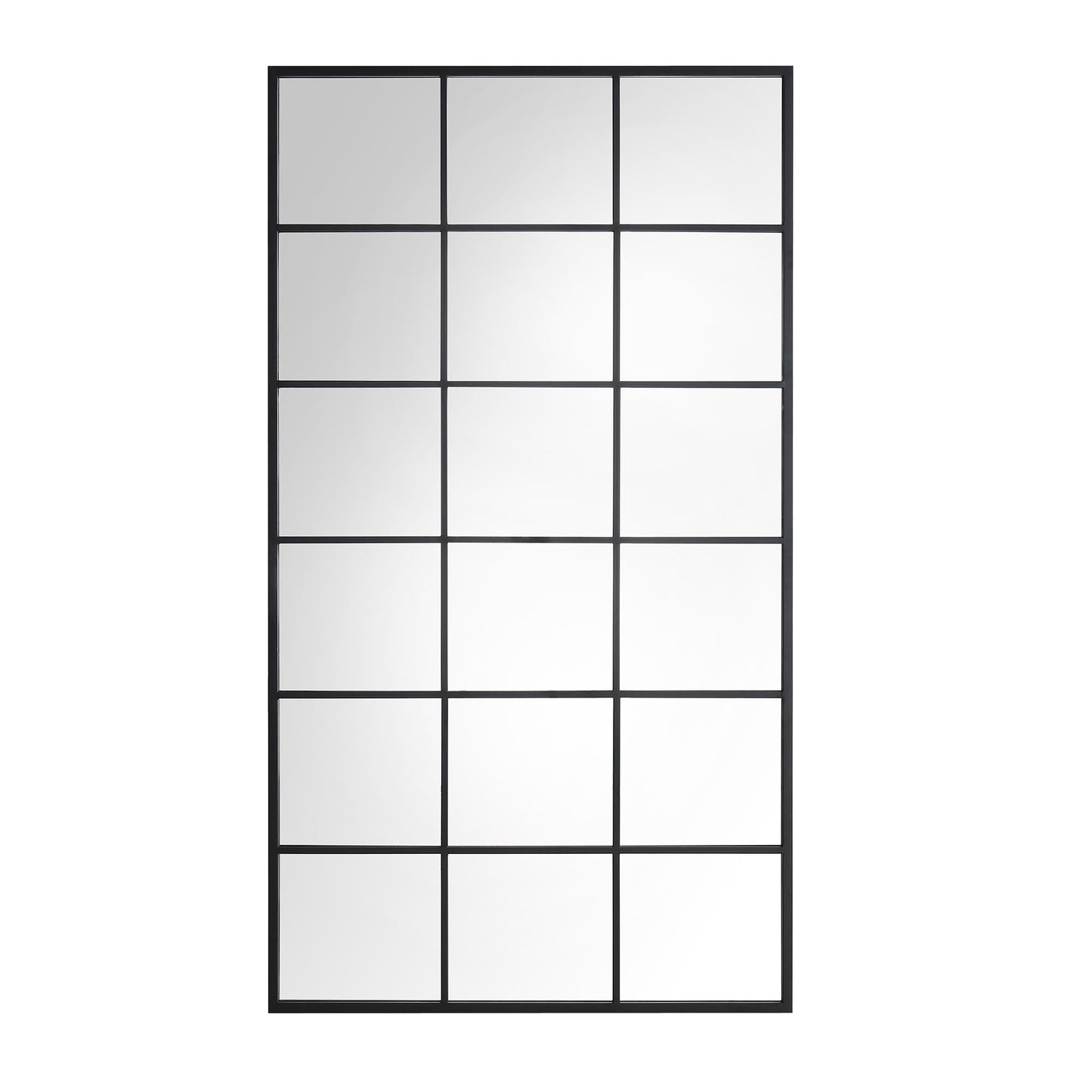 Chardwell Full Length Industrial Metal Window Mirror 180 x 100 cm, Black