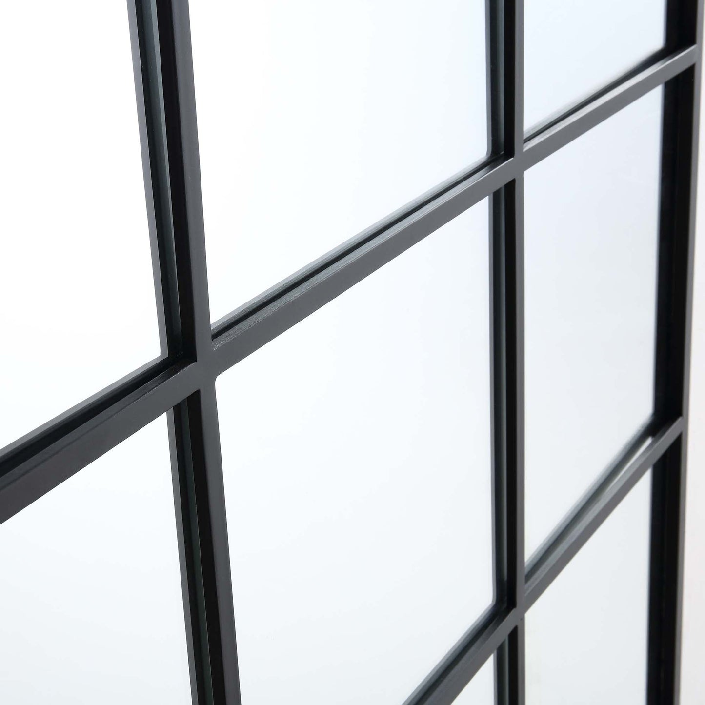 Chardwell Full Length Industrial Metal Window Mirror 180 x 100 cm, Black