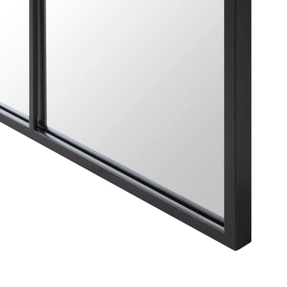 Herbert Industrial Metal Window Mirror 120 x 120 cm, Black