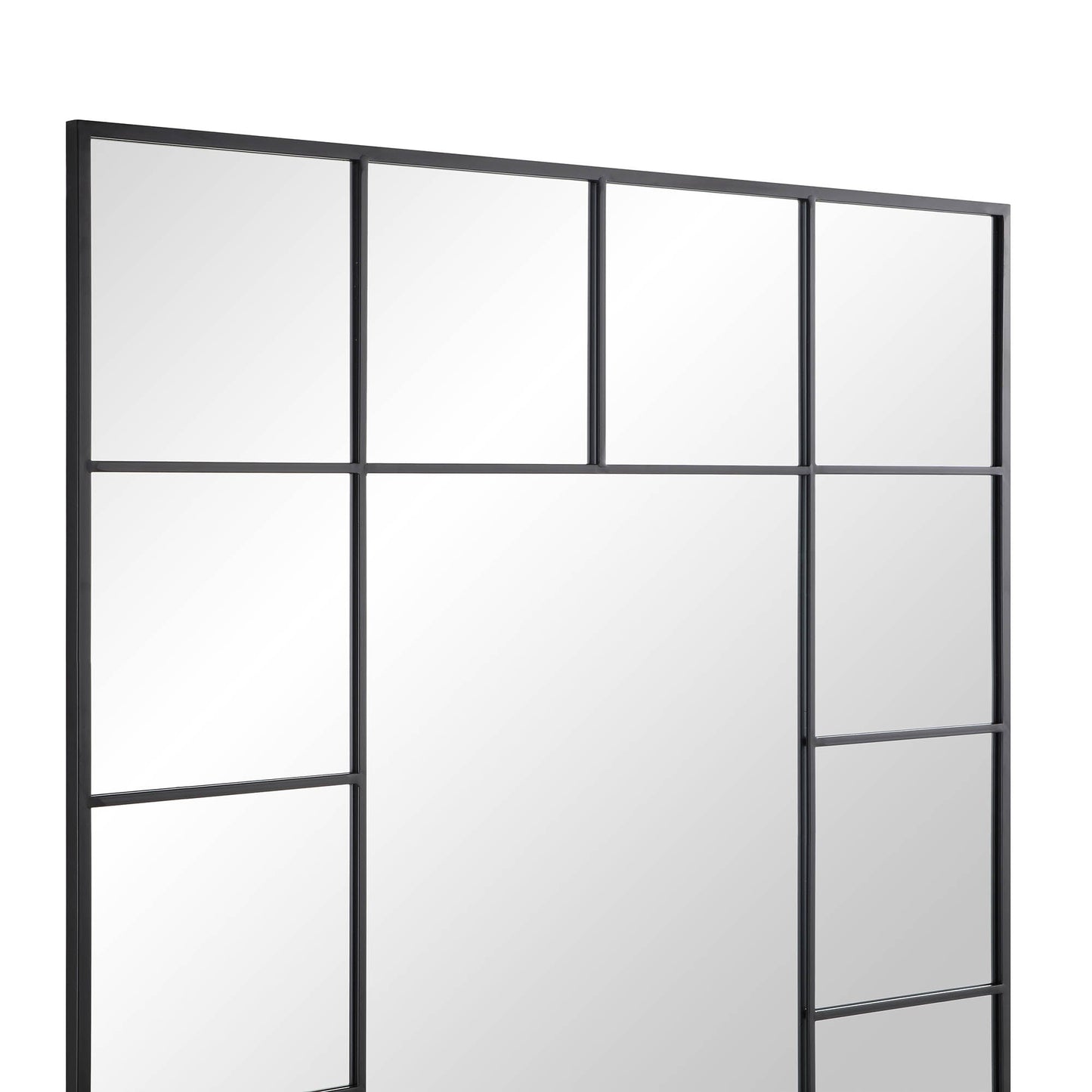 Herbert Full Length Metal Frame Window Mirror 180 x 120 cm, Black