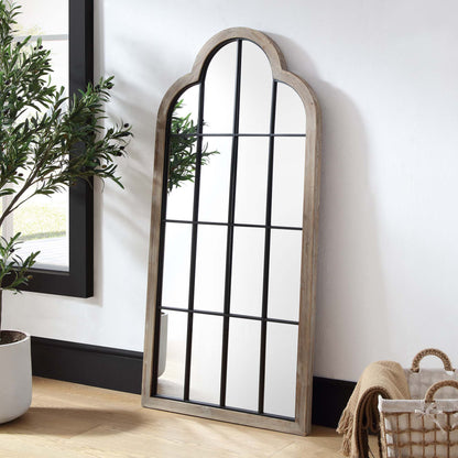 Southam Arched Full Length Wooden Frame Window Mirror 160 x 76 cm