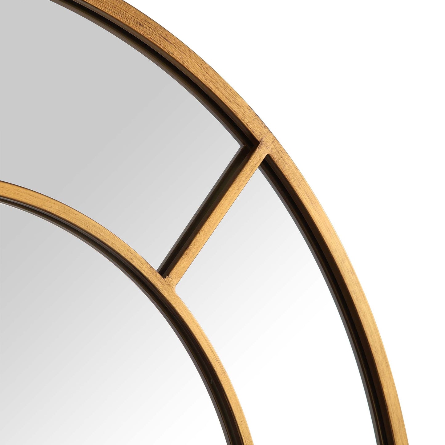 Beaumont Arched Full Length Metal Frame Mirror 178 x 76 cm, Antique Gold Effect