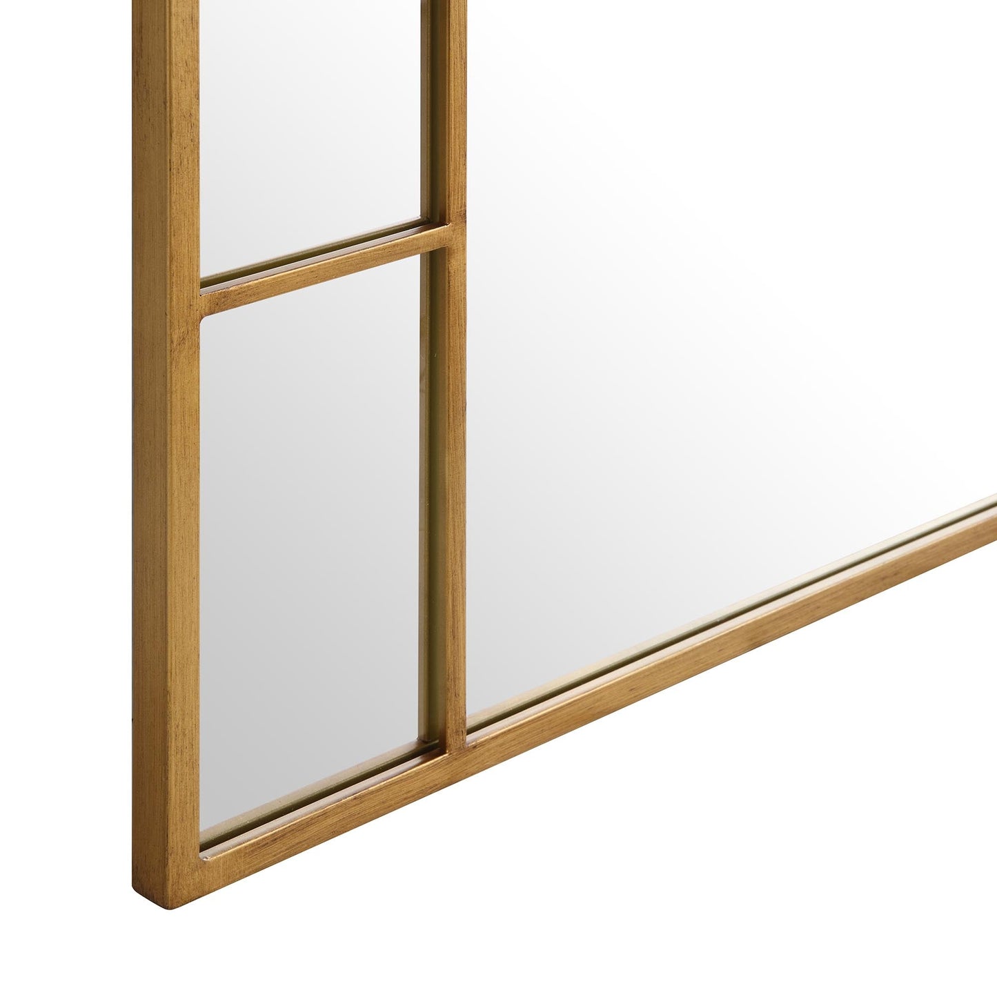 Beaumont Arched Full Length Metal Frame Mirror 178 x 76 cm, Antique Gold Effect