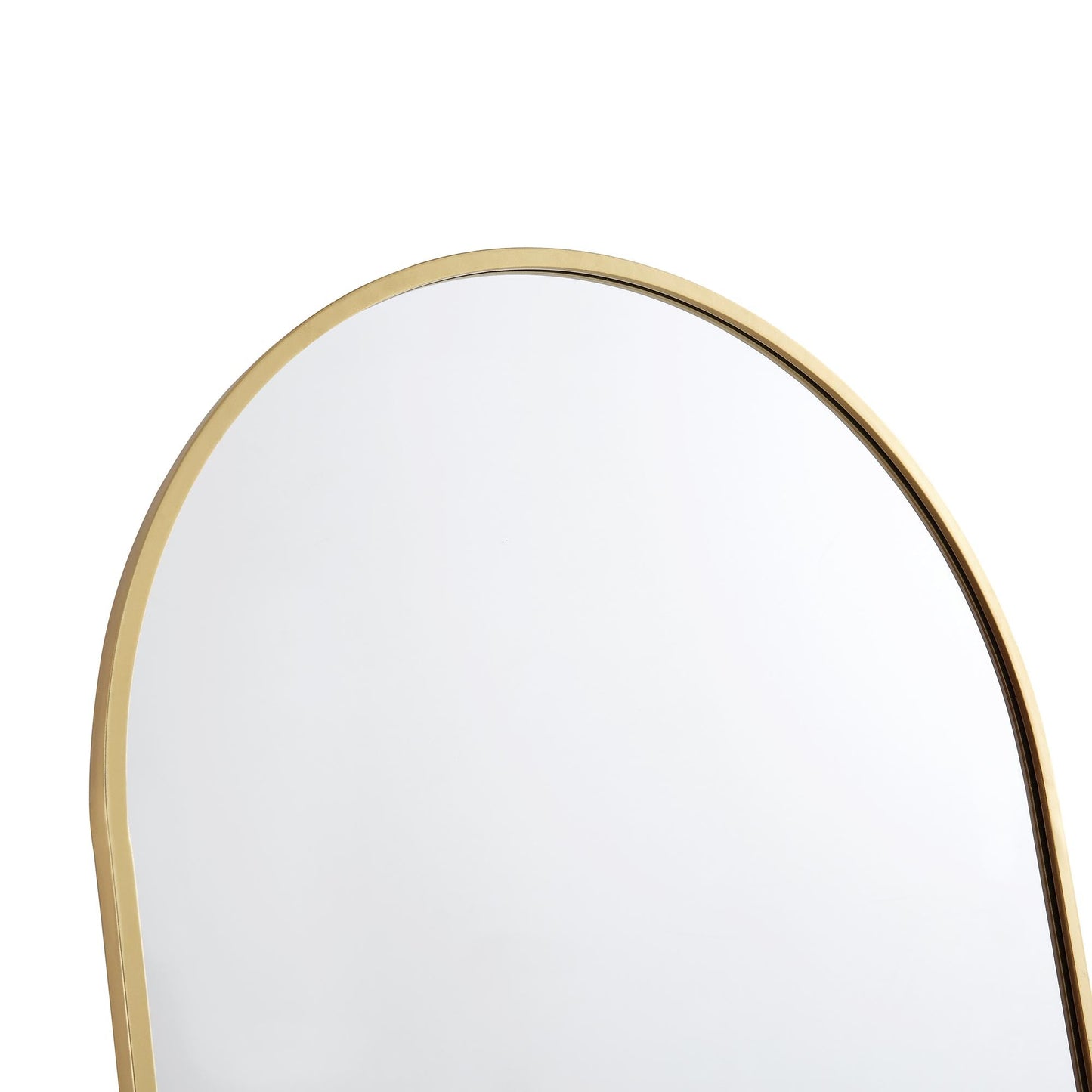 Dina Freestanding Arched Full Length Metal Frame Mirror 160 x 76 cm, Gold Effect