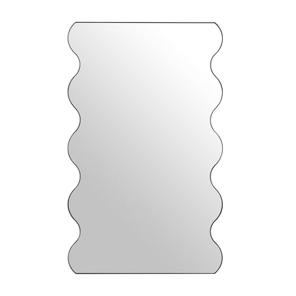 Luisa Wavy Curved Full length Mirror 180 x 110 cm, Black