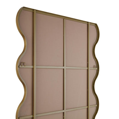 Luisa Wavy Curved Full length Mirror 180 x 110 cm, Gold