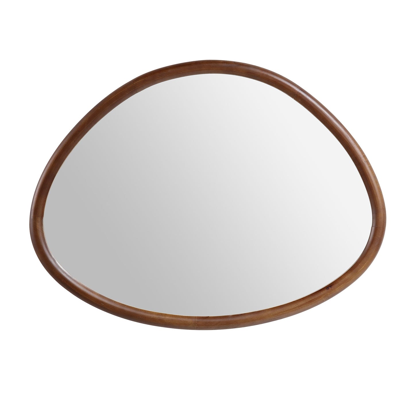 Edo Irregular Pebble Wall Wooden Mirror 100 x 76 cm, Walnut
