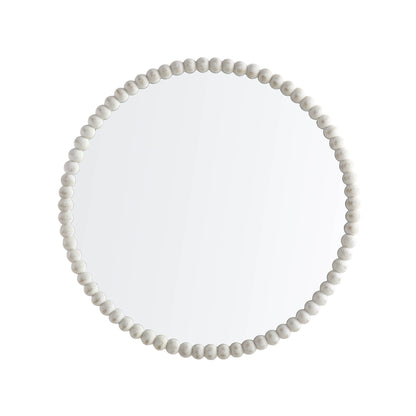 Luna Round Bobbin Wall Mirror 77 x 77 cm, Washed White