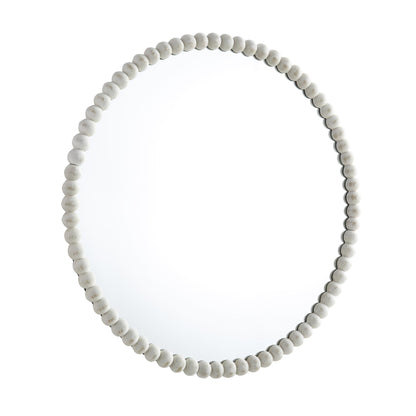 Luna Round Bobbin Wall Mirror 77 x 77 cm, Washed White