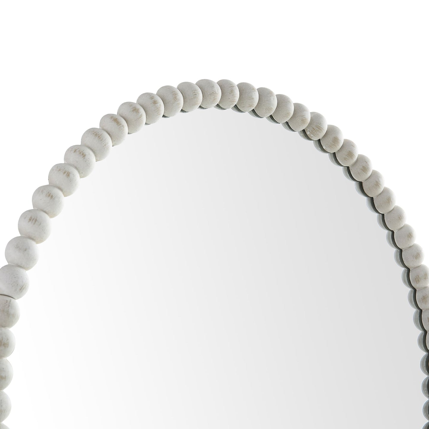 Luna Round Bobbin Wall Mirror 77 x 77 cm, Washed White