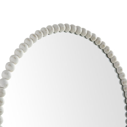 Luna Round Bobbin Wall Mirror 77 x 77 cm, Washed White
