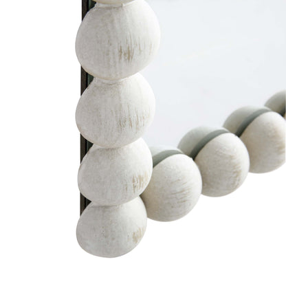 Luna Rectangular Bobbin Wall Mirror 80 x 60 cm, Washed White