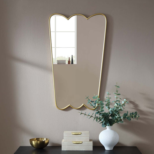 Berkeley Scalloped Edge Wall Mirror, Gold Effect