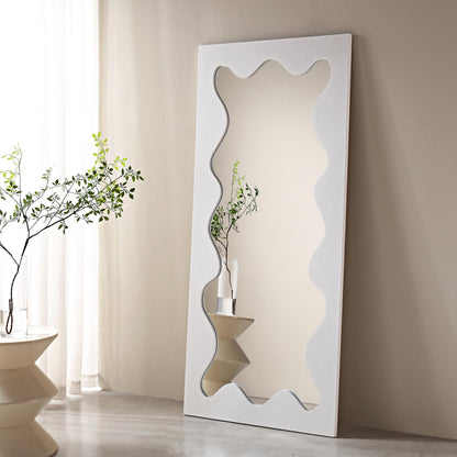 Destin Wave Mirror 160 x 70 cm, White Matte