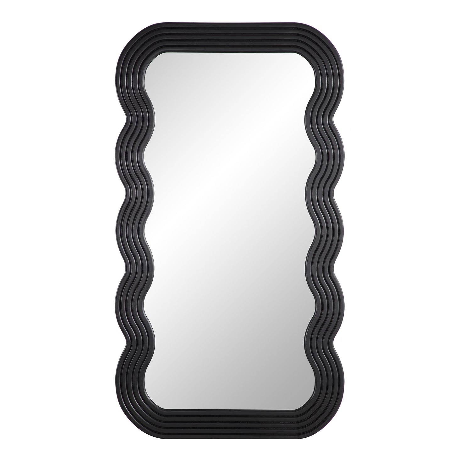 Venus Full Length Wave Mirror 180 x 100 cm, Black