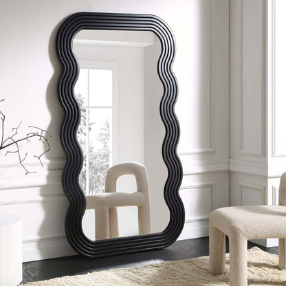 Venus Full Length Wave Mirror 180 x 100 cm, Black