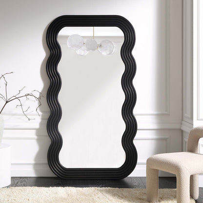 Venus Full Length Wave Mirror 180 x 100 cm, Black