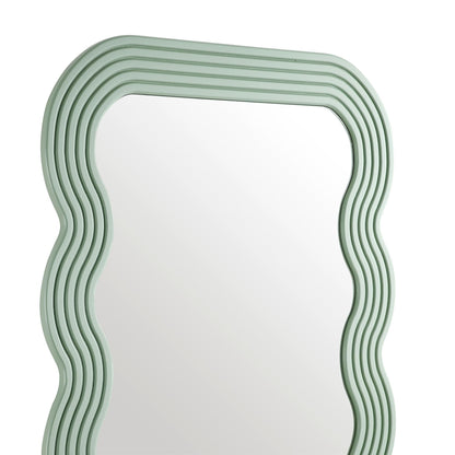 Venus Full Length Wave Mirror 180 x 100 cm, Sage Green