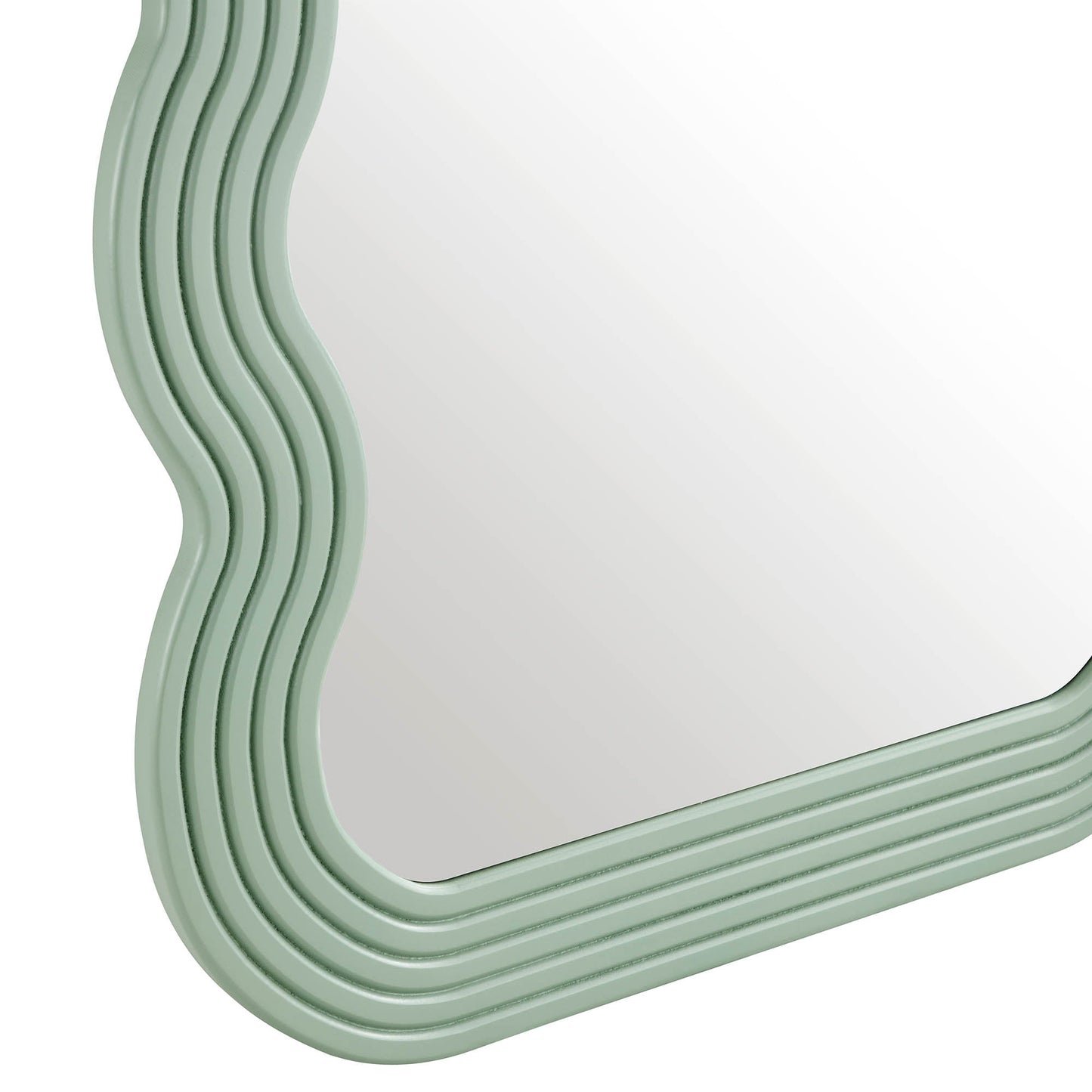 Venus Full Length Wave Mirror 180 x 100 cm, Sage Green