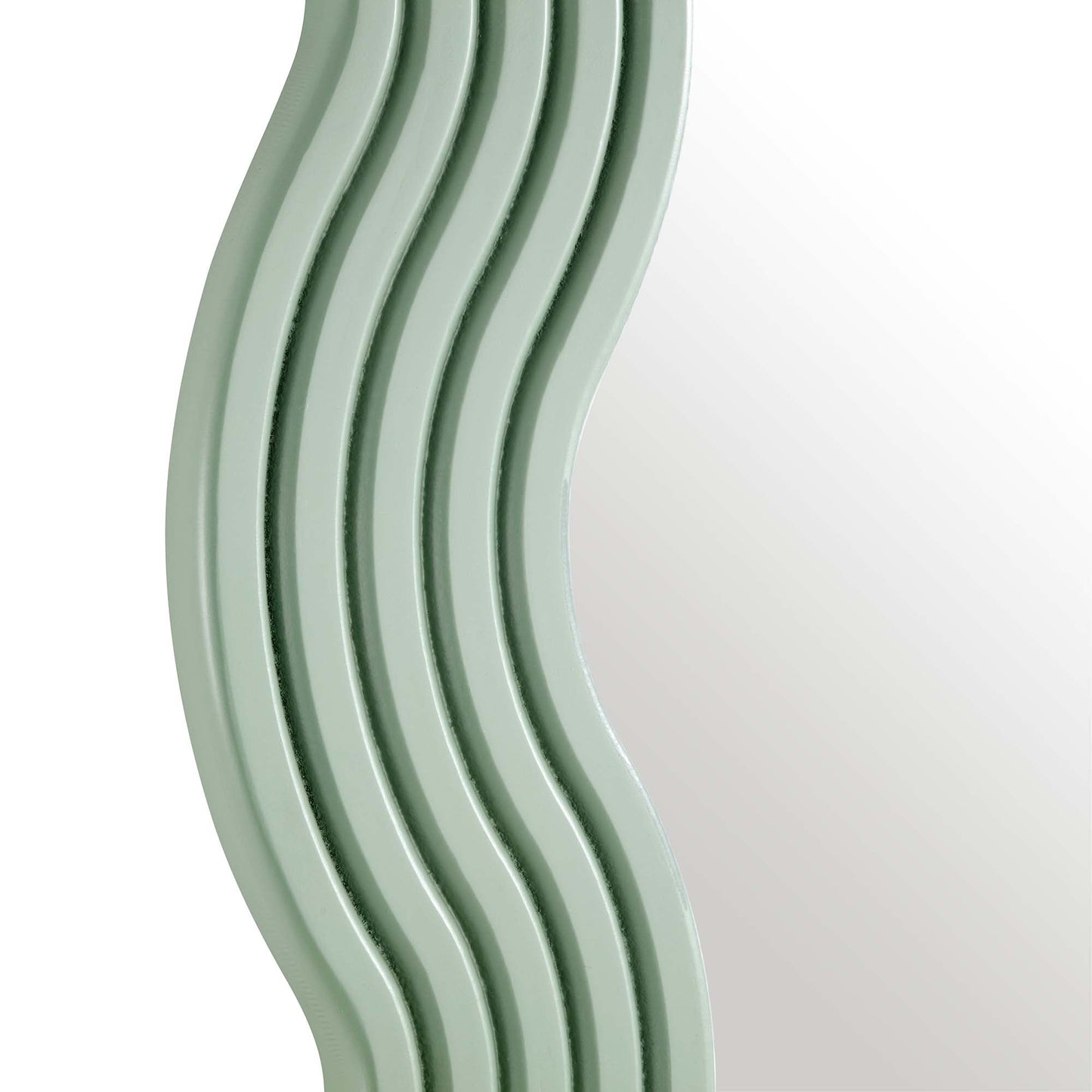 Venus Full Length Wave Mirror 180 x 100 cm, Sage Green