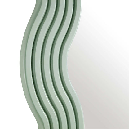 Venus Full Length Wave Mirror 180 x 100 cm, Sage Green