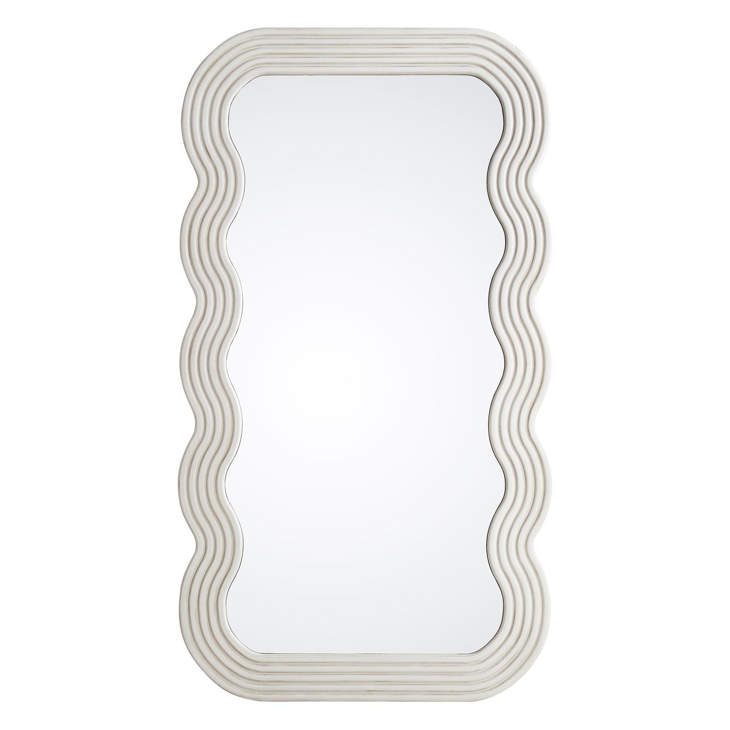 Venus Full Length Wave Mirror 180 x 100 cm, Washed White