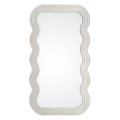 Venus Full Length Wave Mirror 180 x 100 cm, Washed White